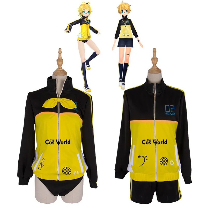 Vocaloid Kagamine Rin Kagamine Len спортивная одежда спортивный костюм униформа наряд аниме костюмы для косплея