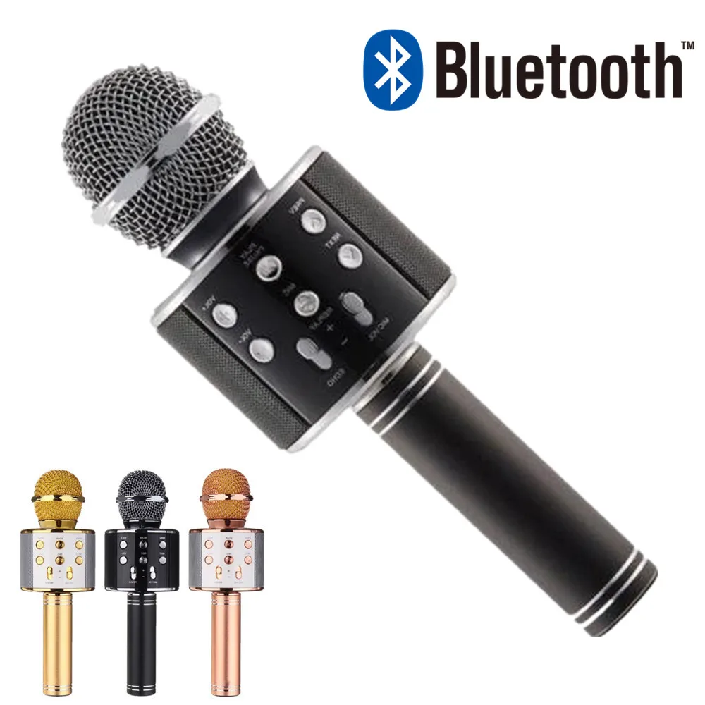 WS858 Bluetooth микрофон ручной беспроводной для караоке телефон плеер динамик Запись