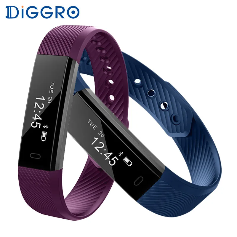 Diggro ID115 умный Браслет фитнес трекер браслет с счетчиком шагов будильник