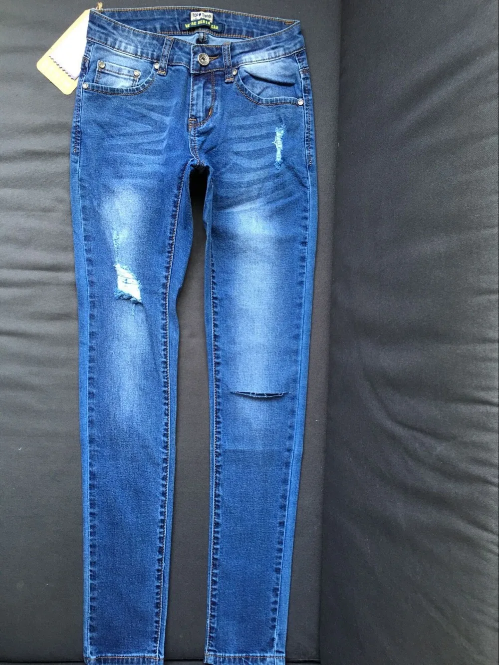 Пикантные Винтаж Эластичный обтягивающие джинсы для женщин низкая талия рваные джинсы повседневные джинсы горячие узкие брюки женские