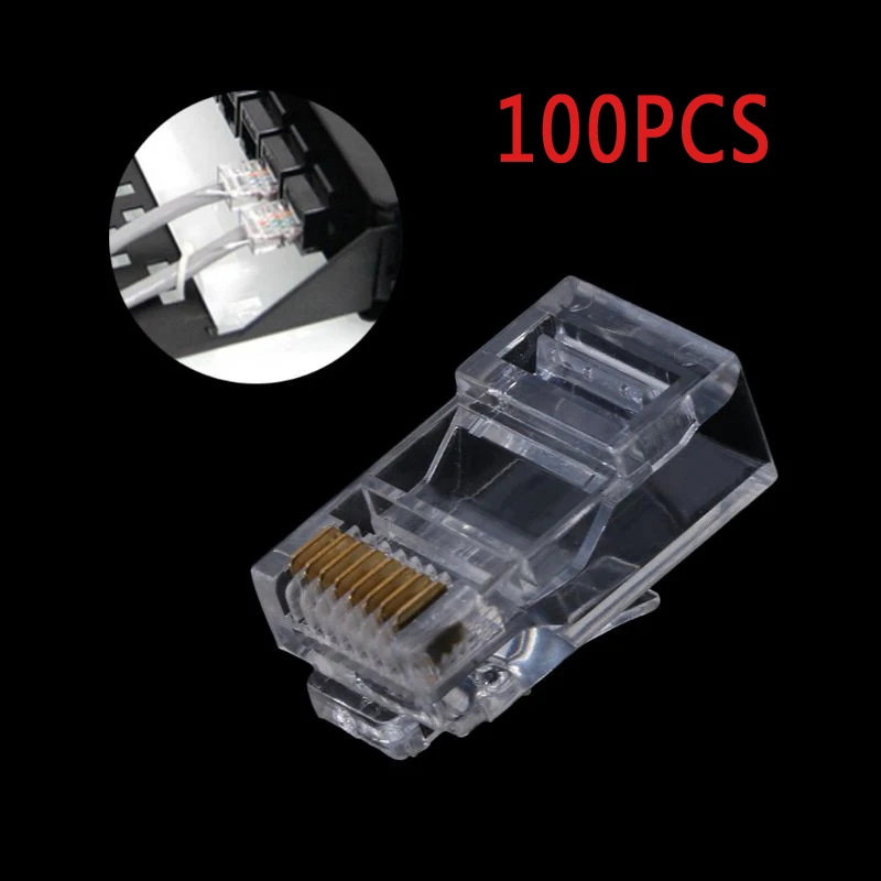 

Gold Plated RJ45 Net Network Cables Modular Plug Cat5 CAT5e Connector 8P8C utp Unshielded Modular Rj45 Plug Terminals