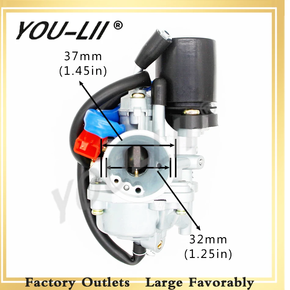 YOULII 19 мм карбюратор мопед для 2-х тактный Piaggio Zip Yamaha Jog 50 50cc скутер 50cc 70cc 90cc мини-карбюратор ATV 1E40QMB