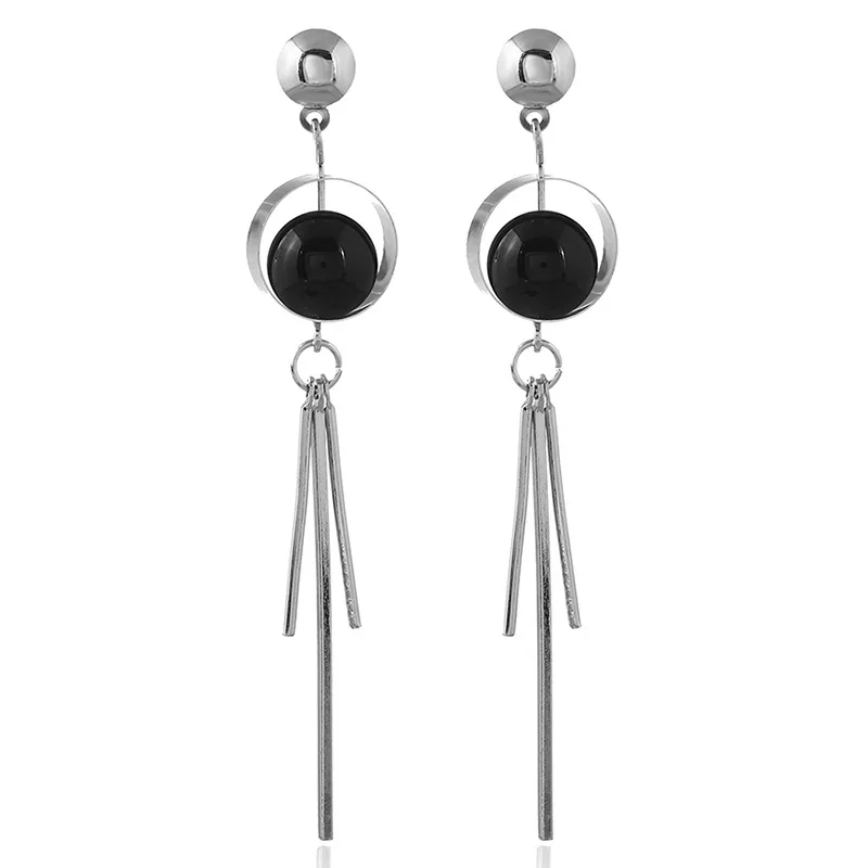 Tassel Roman numerals long section shell earrings earrings jewelry
