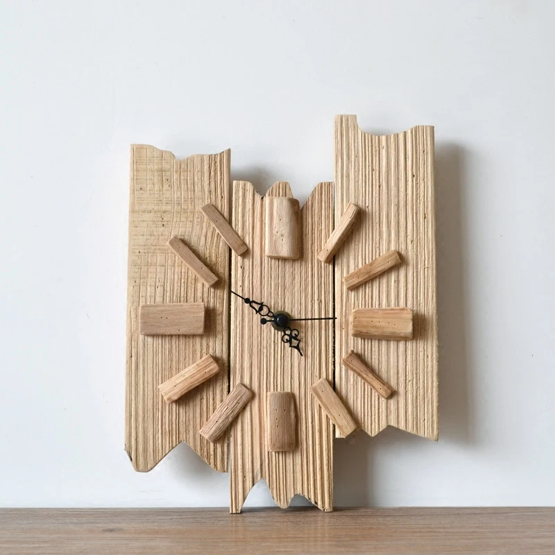 Kreatif kasar kayu  retro jam  dinding  Singkat buatan 