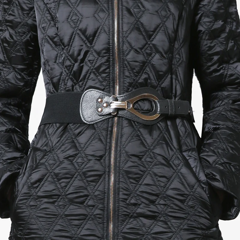 S-4XL женская зимняя черная парка размера плюс X длинная куртка приталенное теплое пальто Manteau Femme мусульманское длинное пальто 6352
