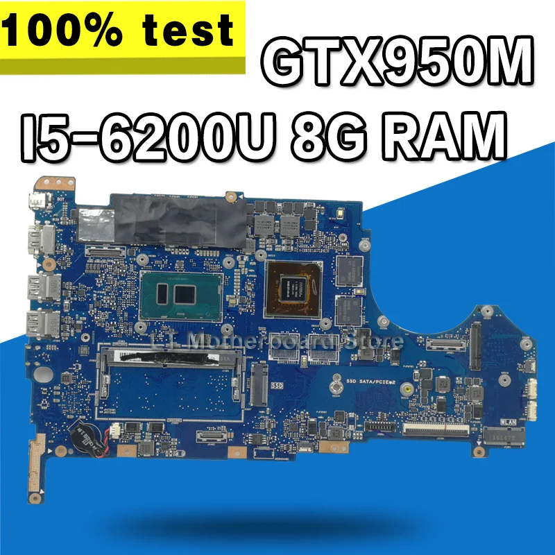 

UX560UX mainboard For ASUS UX560 UX560U UX560UQK UX560UQ UX560UX laptop motherboard Tested Ok I5-6200CPU 8G RAM GTX950M/2GB