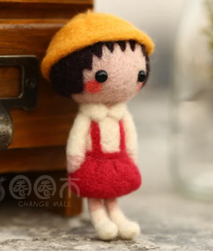 Chibi Maruko-Chan мультфильм животных Комплект Шерсть Кружево комплект шерстяной фетр иглы для валяния Украшение Craft Needlecraft DIY ручной работы