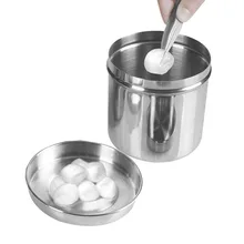 Медицинский хлопковый резервуар 8 см для татуировки, хирургический спирт, хлопковый шар, контейнер из нержавеющей стали, марля, дезинфекция, Перманентный макияж, поставка