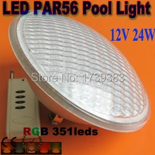 Drop Price!2015 Par56 RGB LED Light Swimming Pool light 24W 351LED Fountain Lamp Underwater IP68 flood AC12V+Remote controller ac12v 36w led underwater light 12 3w epistar rgb swimming pool light with remote control ip68 wall mounted fountain pond lamp