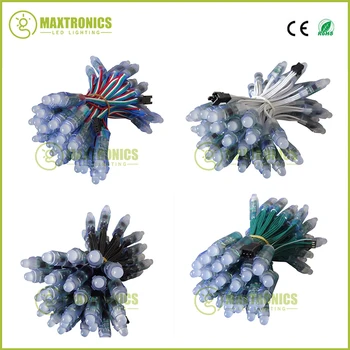 

100x WS2811 12V 12mm LED Module,Black/Green/White/RWB Wire String Christmas light;Addressable,IP68 waterproof