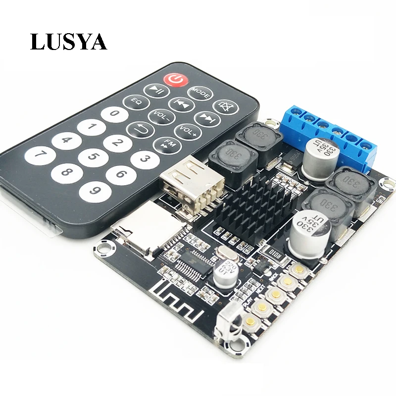 Lusya Bluetooth 4,2 усилитель доска 50 Вт* 2 стерео fm-радио USB декодирование WMA MP3 с пультом дистанционного управления G5-005