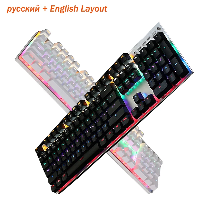 

E-Sports gaming mechanical keyboard RGB LED Backlit Ergonomic Design Pro Gamer Keyboard English Russian Layout