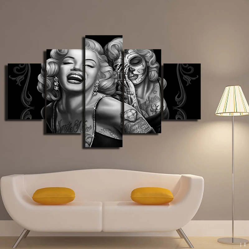 

5 Panels /Set Canvas Prints Marilyn Monroe Sexy Portrait Painting Canvas Art Home Decor Wall Art Wall Pictures No Frame