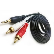 1.5 m av linha 2RCA de duas linhas de áudio de linha de áudio de um minuto 3.5 vez lótus