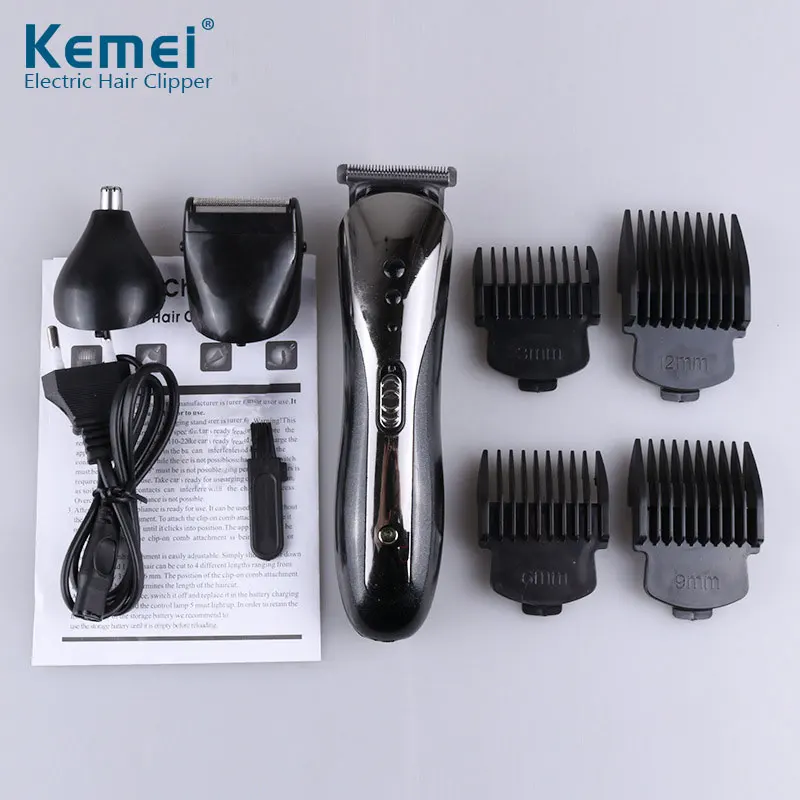 Kemei KM-1407, многофункциональный триммер для волос, водонепроницаемый беспроводной электробритва, бороды, носа, ушной триммер, машинка для стрижки волос, триммер