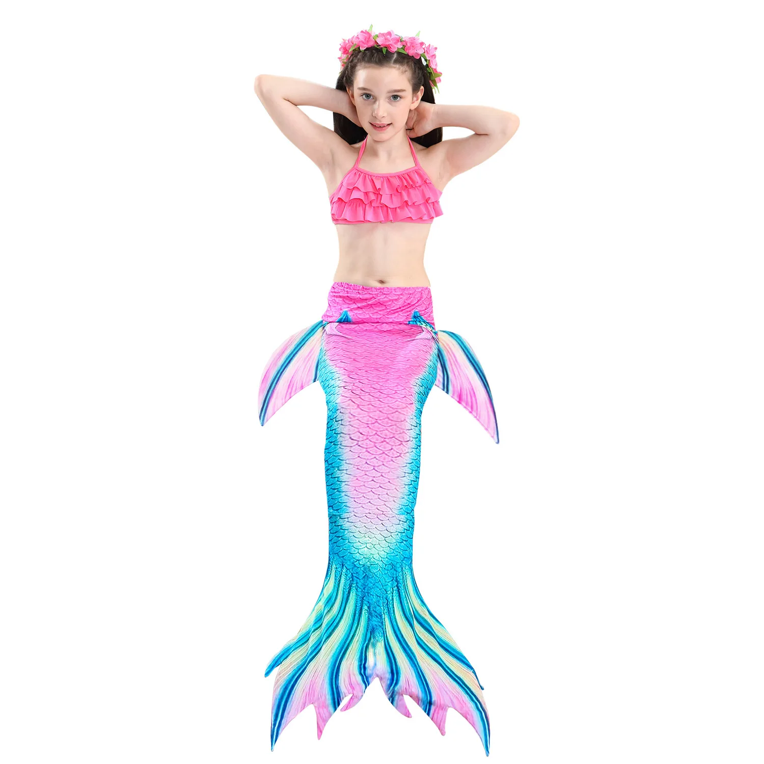 Mermaid tails with Monofin Fins Flipper mermaid Swimsuits swimming tail for Kids Girls Christmas Halloween Costumes