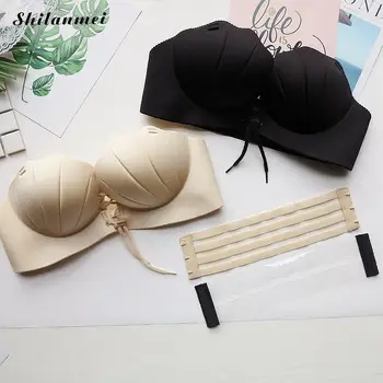 

Seamless Sexy Wire Fly Bra Women Bralette 3/4 Cup Invisible Push Up Bra Shoulder Strap Hollow Shell Underwear Women Bh Nubra
