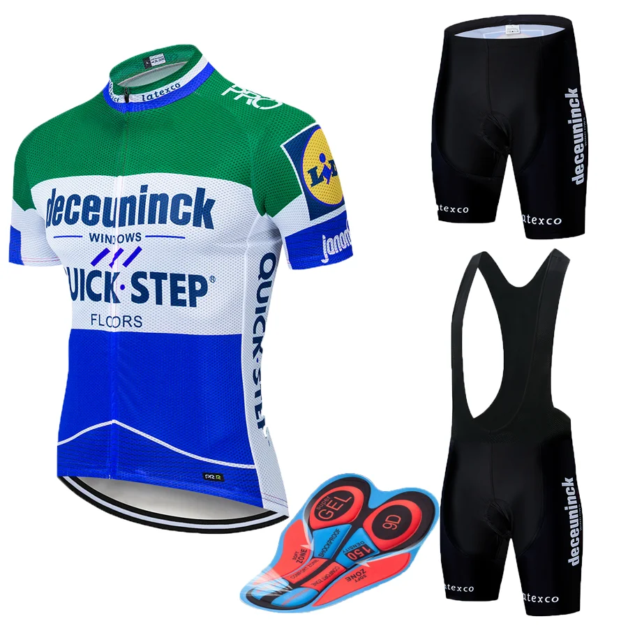 

2019 QUICK STEP summer Short sleeve team cycling clothing set Outdoor bicycle men cycling jerseys Breathable and quick-drying