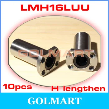 

10pcs LMH16LUU 16mm rail shaft long H oval flange long type linear motion bearing for cnc Linearlager lang Flanschlager