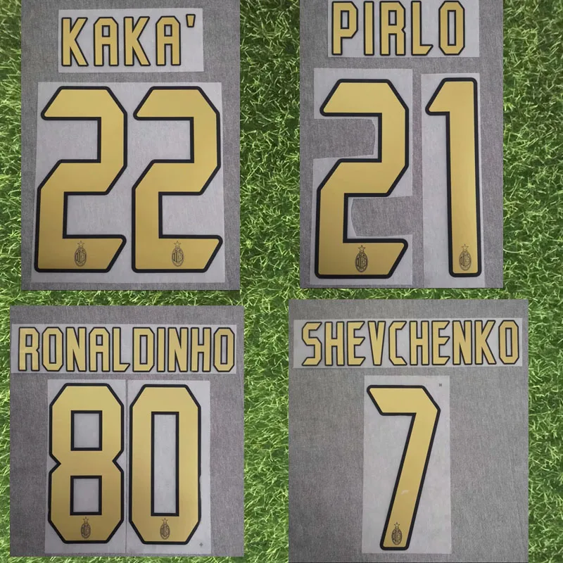 2006 2007 KAKA Nameset Ретро Ronaldinho Пирло Шевченко инзаги малдини Неста Nameset футбольный патч с принтом