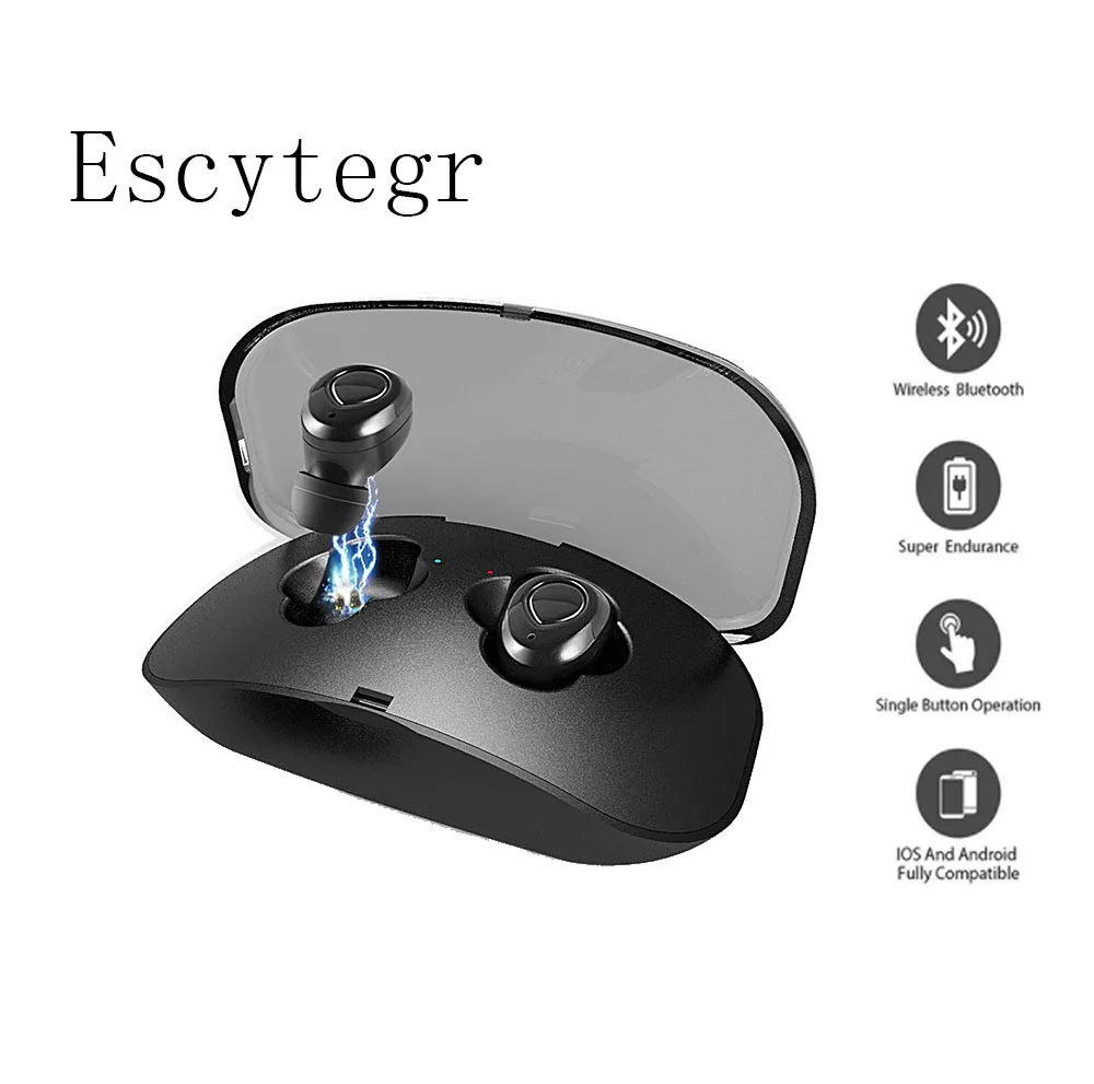 Мини TWS Bluetooth наушники Беспроводные стереонаушники Спортивные Шумоподавление
