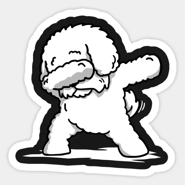 

1PCS Funny Dabbing Bichon Frise Sticker For Car Sticker motorcycle refrigerator suitcase skateboard waterproof Decal