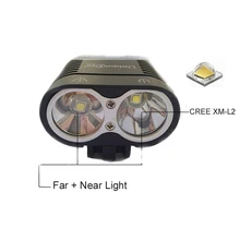 Front lamp MTB Mountain Bike Light 2xL2 LED XM-L L2 Bicycle lights Headlight 4 Modes Headlamp+6*18650 battery Pack+EU/US Charger