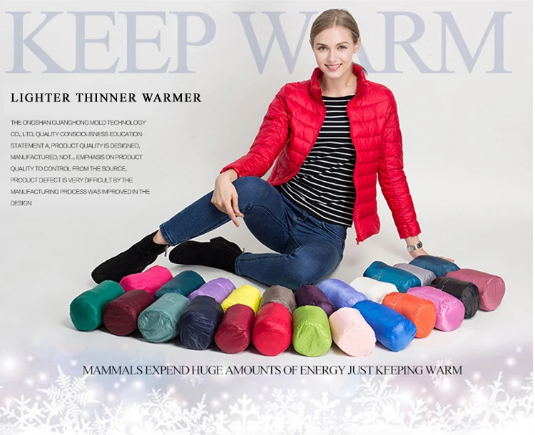 Women Portable Windproof Down Jackets/Coat