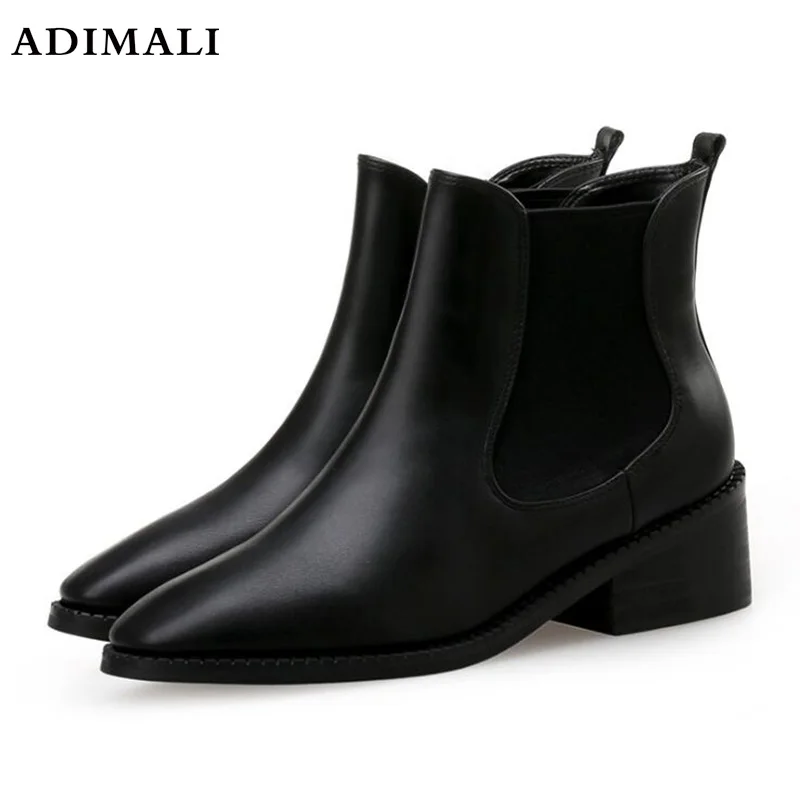 

Winter Boots Women Genuine Leather Natural Fur Snow Boots Women Waterproof Black Platform Block Heel Shoes Rhinestone plush war