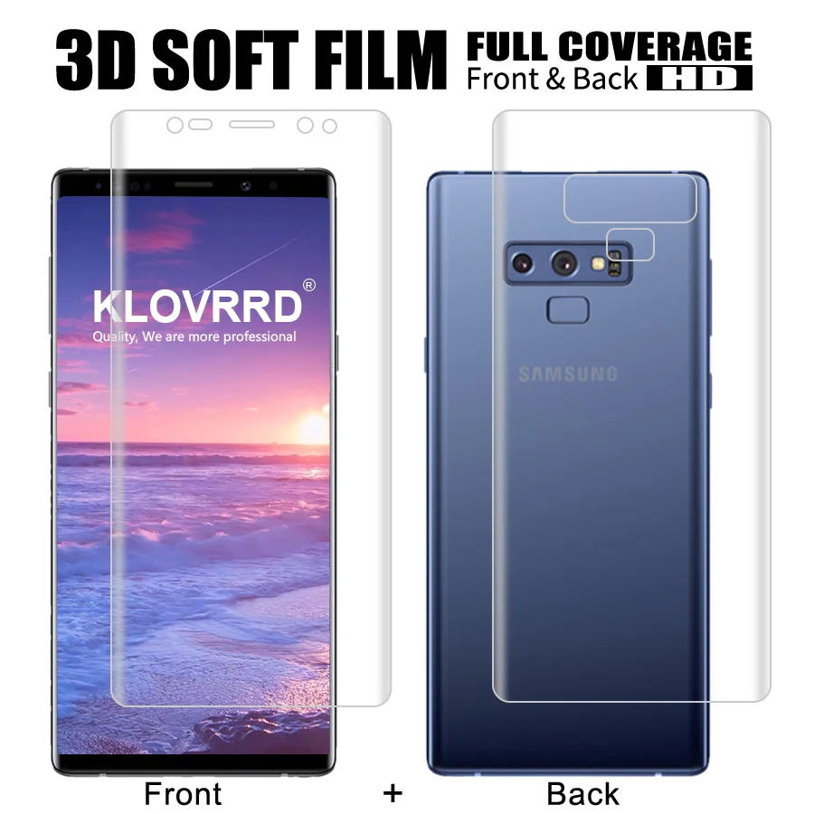 

Front + Back Soft Film For Samsung Galaxy S8 S9 S6 S7 Edge Plus Note 8 9 Screen Full Cover Protector Silicone Hydrogel Sticker
