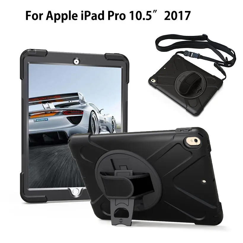 Case For iPad Pro 10.5 inch 2017 A1701 Cover Funda Tablet Kids Safe Shockproof Heavy Duty Silicone Hard Stand With Wrist Straps Case For iPad Pro 10.5 inch 2017 A1701 Cover Funda Tablet Kids Safe Shockproof Heavy Duty Silicone Hard Stand With Wrist Straps