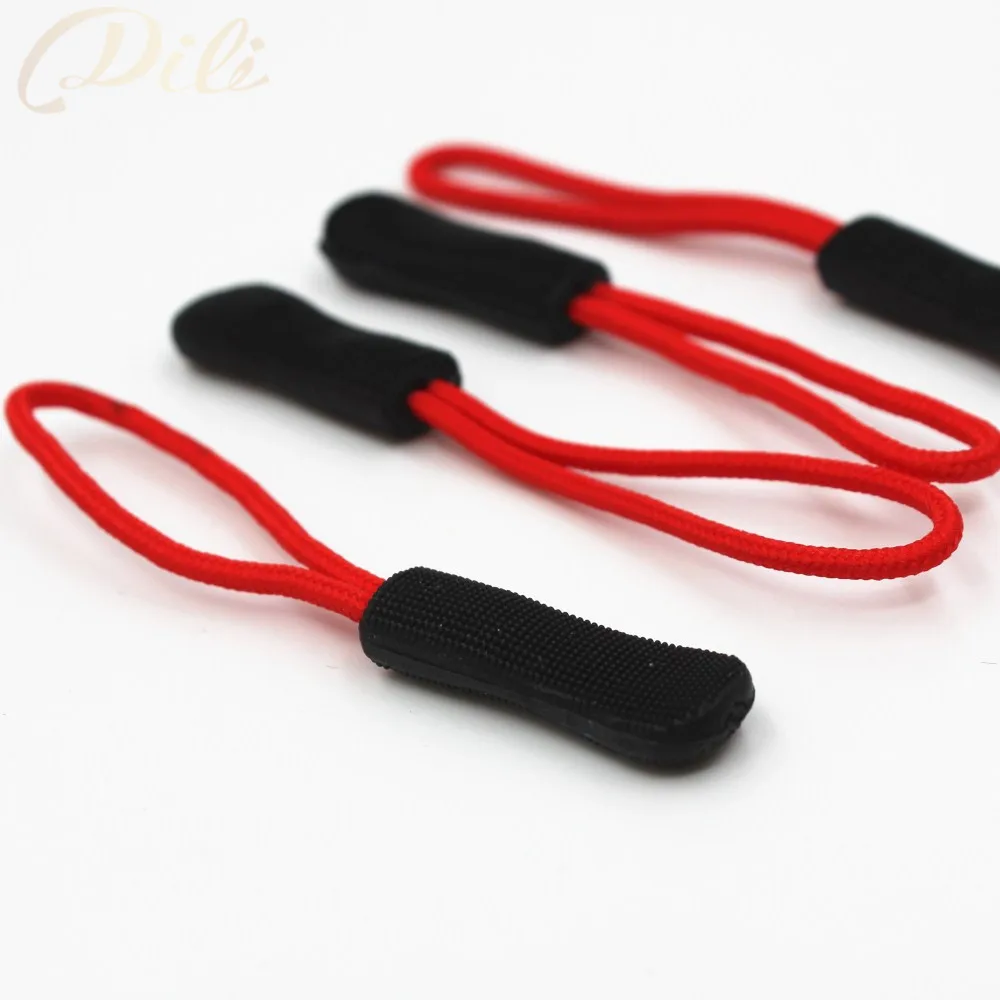 Zipper Pullers 500pcs PVC zipper pull cord zipper head pull puller end fit rope tag fixer zip cord mix color for garment bags