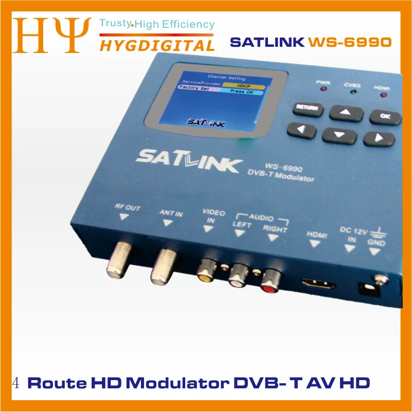 Satlink WS-6990 HD, AV вход одноканальный DVB-T модулятор компактный и настенный