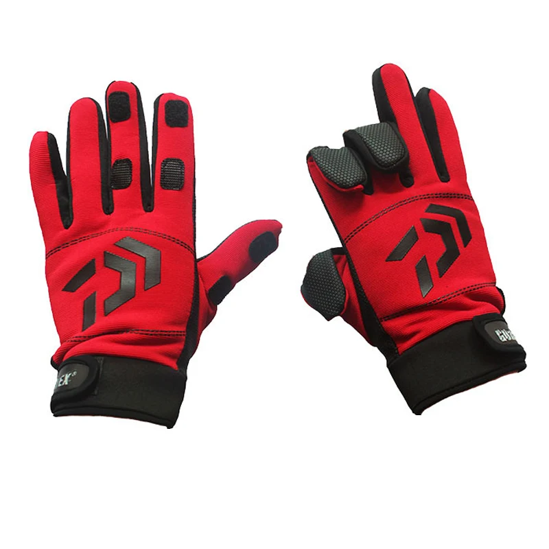 Daiwa 3 пальца вырезанные на открытом воздухе спортивные походные перчатки зимние теплые рыболовные перчатки хлопковые водонепроницаемые Нескользящие прочные рыболовные перчатки