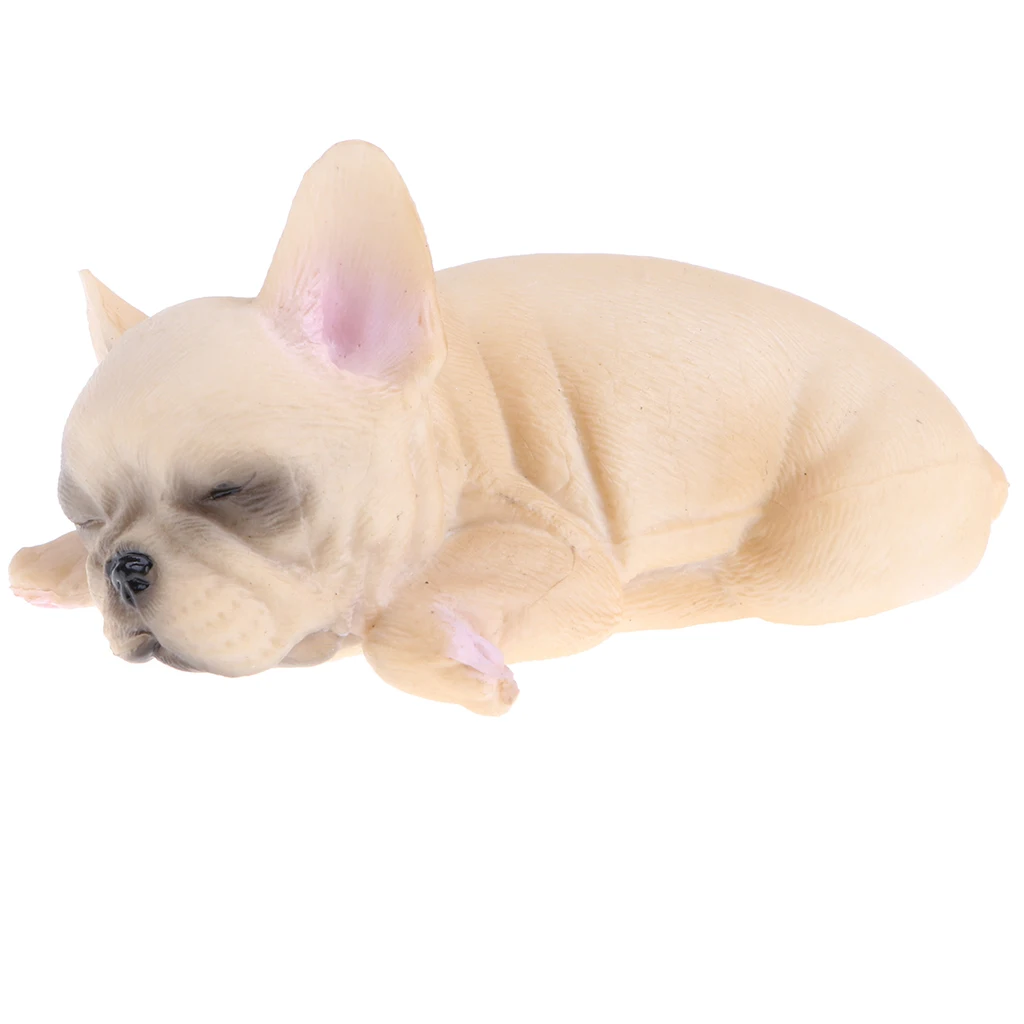 2x Sleeping Little French Bulldog Dog Animals Action Figure Pet Dog Wild/Farm Animal Models Educational Nature Toy