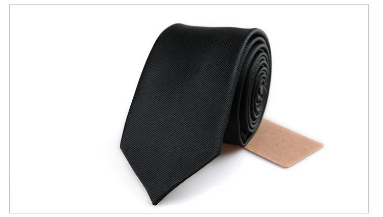 Полиэстер тонкий галстук для мужчин 6 см Для худой шеи галстуки синий черный сплошной горошек Полосатый Бизнес Узкая рубашка с галстуком аксессуары - Цвет: W03