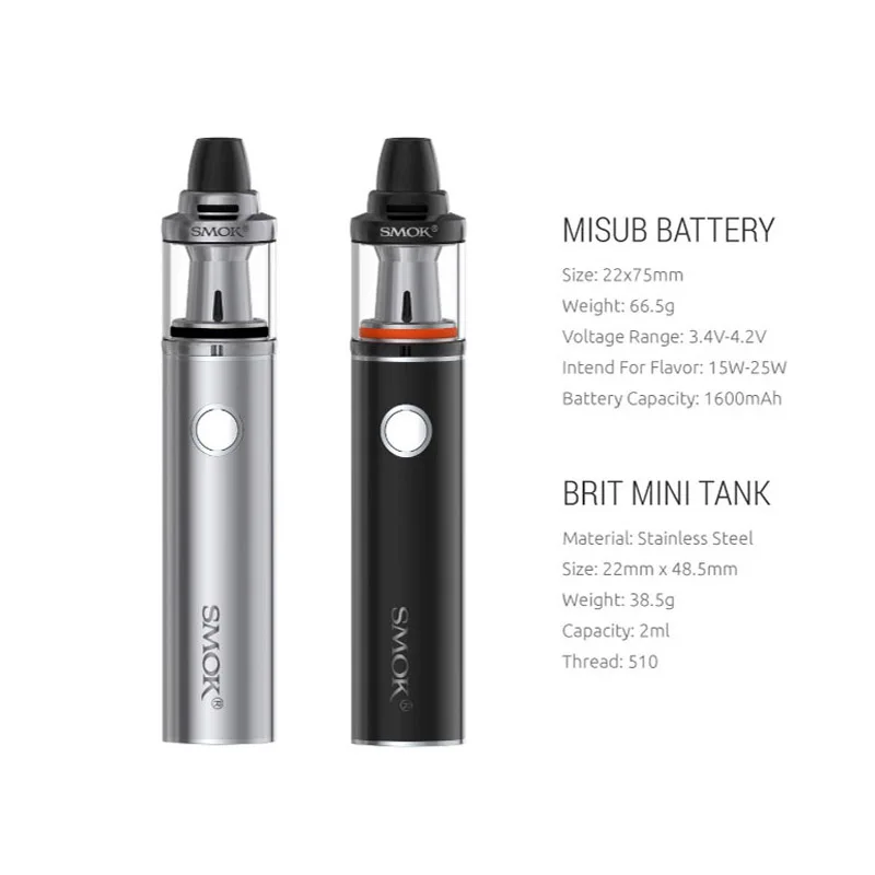 Набор электронных сигарет SMOK Brit One мини электронная сигарета кальян вейп ручка