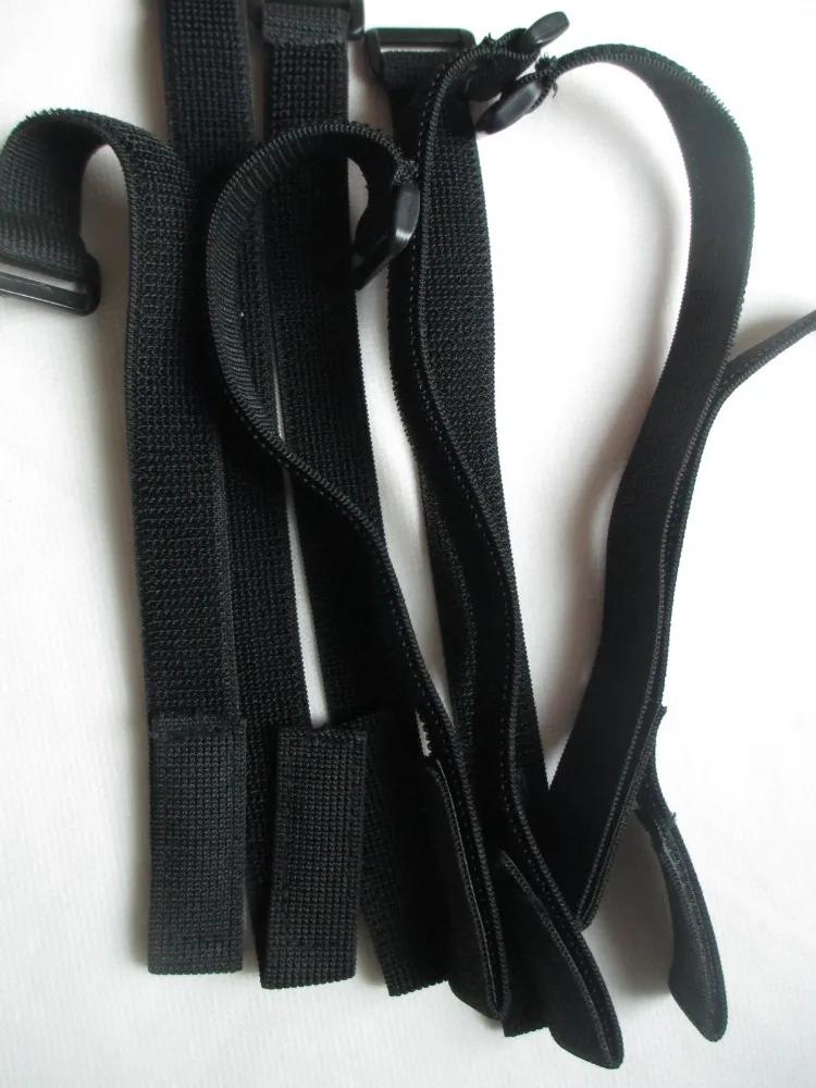 

Fixmee New Professional 10pcs/Lot 3.8*20cm black Stretch Elastic magic tape sticks band Strap Hook&Loop Tape Bungee Cord