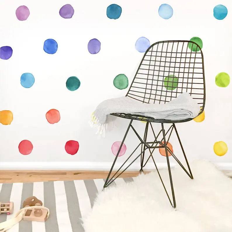 

DreamArts Small Rainbow Irregular Shaped Polka Dots Wall Stickers Peel and Stick Wall Decals Kids Room Decor Room Decoration