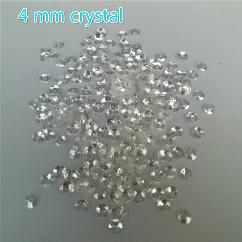 

Paillettes 30g 4mm Round Cup Crystal Transparent Loose Sequins Sewing Clothes Wedding Craft Women DIY Garment Nail Accessories