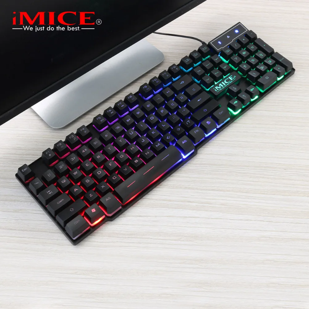 iMice Gaming Keyboard Mechanical Feeling 104 Keys RGB Backlit Keyboard Computer Gamer Keyboard for