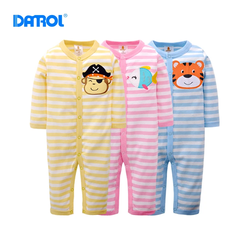 2017 New Arrival Unisex Cotton Baby Boy Romper Long Footless Newborn