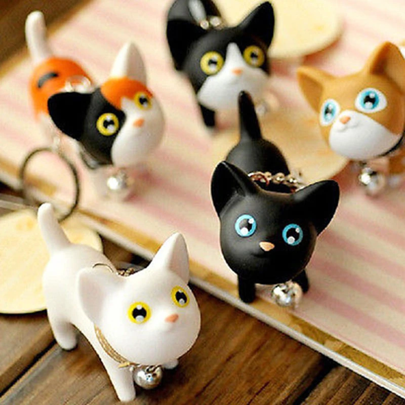 Модный милый брелок с котом из мультфильма колокольчиком брелоки для