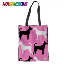 Бесшумные дизайнерские школьные сумки для девочек, холщовые сумки с рисунком собаки, женские многоразовые для бакалейный продуктов, женская сумка-шоппер, повседневные сумочки для девочек