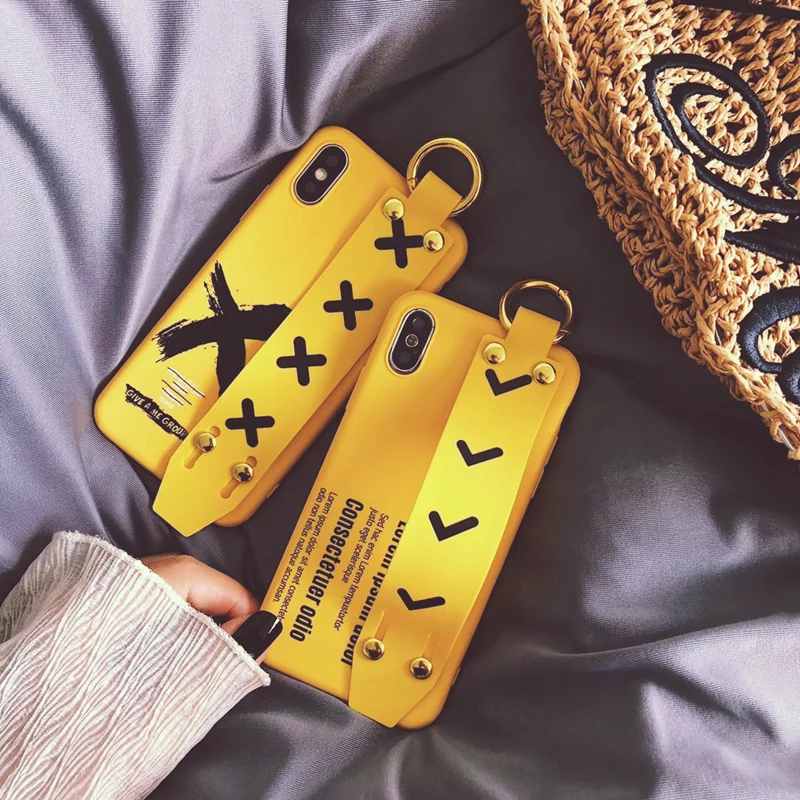 

Beautiful Couple Hand Strap Bracket Function Phone Cover Case For Iphone X Xs Max Xr 10 8 7 6 6s Plus Soft Silicone Coque Fundas