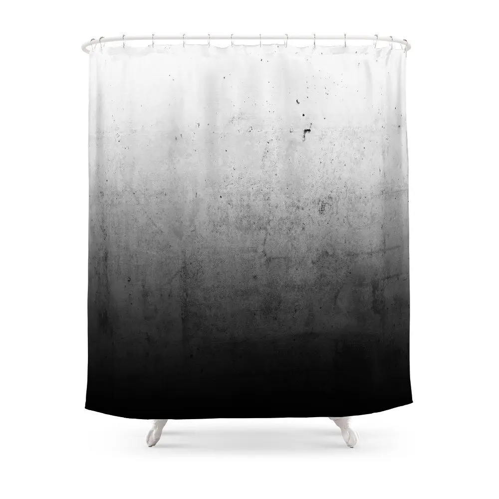Black Ombre Concrete Texture Shower Curtain Custom Curtain For Bathroom Waterproof Polyesterin