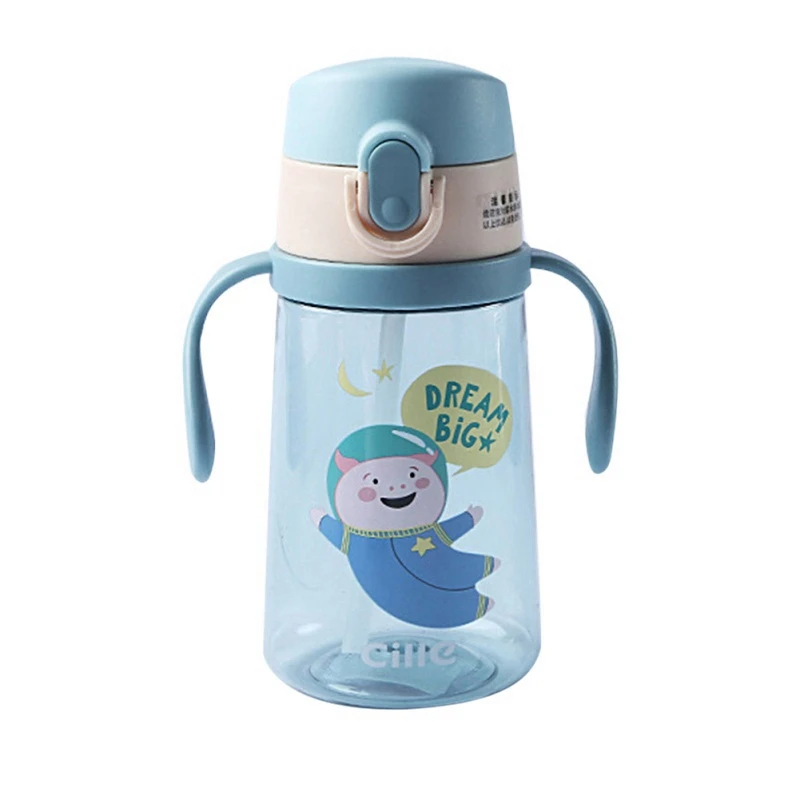

Baby Kid Cup Cartoon Animal School Drinking Water Straw Bottle Straw Sippy Cup 450ml Randomly