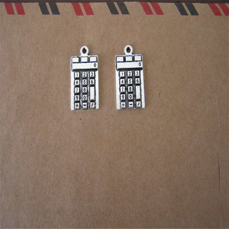 

free shipping 50pcs/lot 23X13mm Antique Silver Plated "calculator " Handmade Charms Pendants Jewelry Findings
