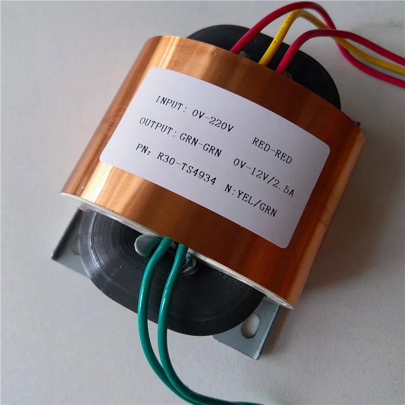 

12V 2.5A R Core Transformer 30VA R30 custom transformer 220V copper shield for Power supply amplifier