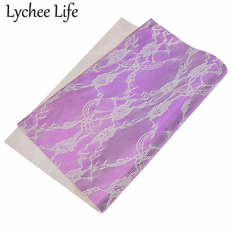 Lychee Life кружево цветок тиснением искусственная кожа ткань A4 21x29 см ПВХ ткань DIY домашнее шитье, ремонт аксессуары для одежды